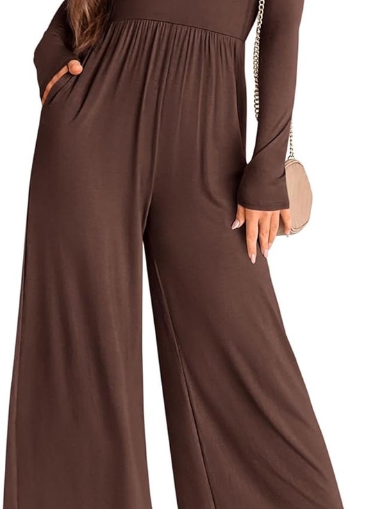 Dokotoo Pants - Wide-Leg Brown Jumpsuit